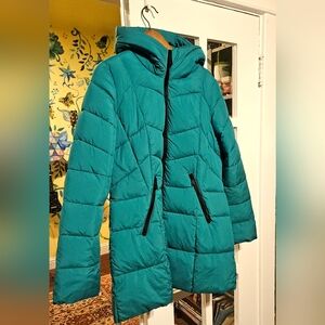 Bernardo Teal Hooded Women's PufferJacket